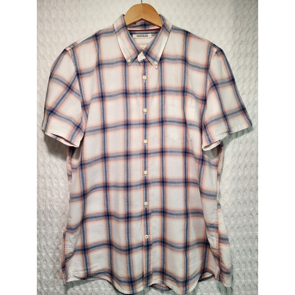 Good Threads Slim XL Men's Button Down Shirt Short Sleeve